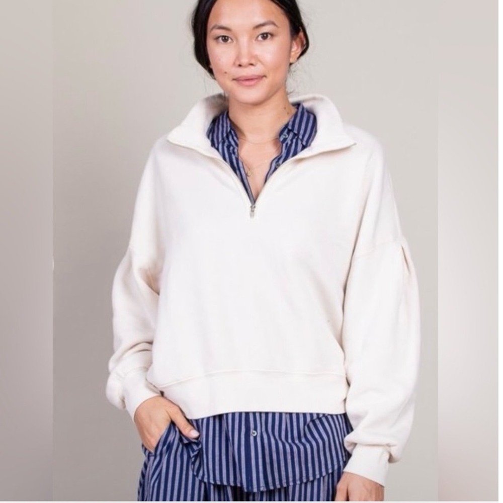 Xirena Womens Oliver Sweatshirt Lunaria Half Zip Pullover Sweatshirt Relaxed Fit